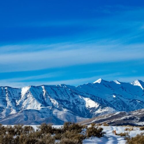 Snow Mountains - Breathtaking view of snow-covered mountains unde #10919043