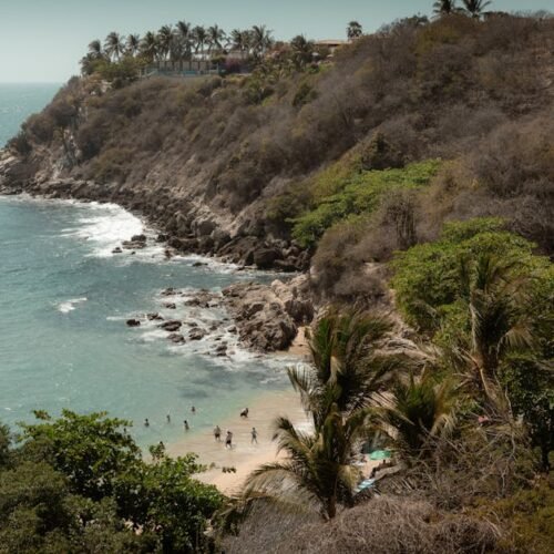 Beach Scenery - A picturesque beach cove in Puerto Escondido, Me #15941871