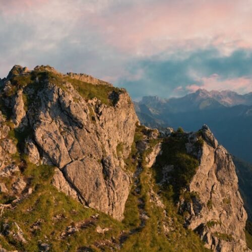 Mountain Landscapes - Majestic rocky peaks in Oberstdorf, Germany duri #18099105