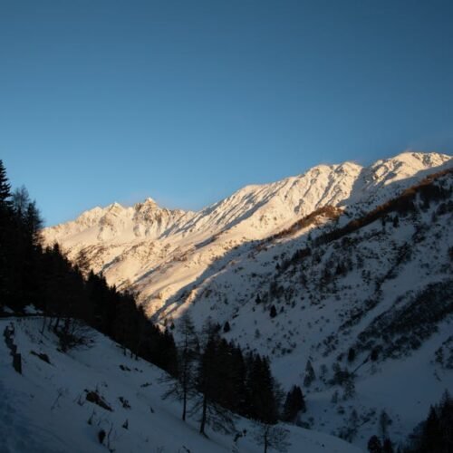 Snow Mountains - Breathtaking winter scene of snow-covered mounta #19573907