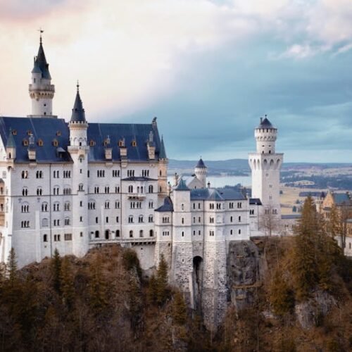 Mountain Landscapes - Stunning view of Neuschwanstein Castle amidst th #19711059