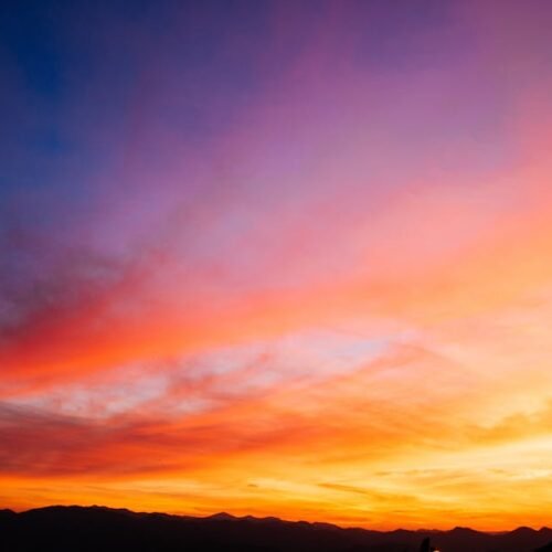 Mountain Landscapes - Beautiful colorful sunset sky with vibrant hues  #2371901