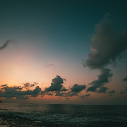 Beach Scenery - Stunning sunset view over the ocean in Bali, Ind #2499763