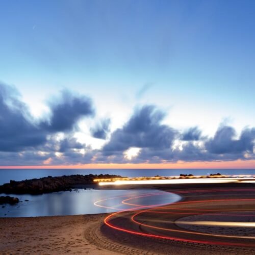 Beach Scenery - Dramatic sunrise over a tranquil Valencia beach  #29009114