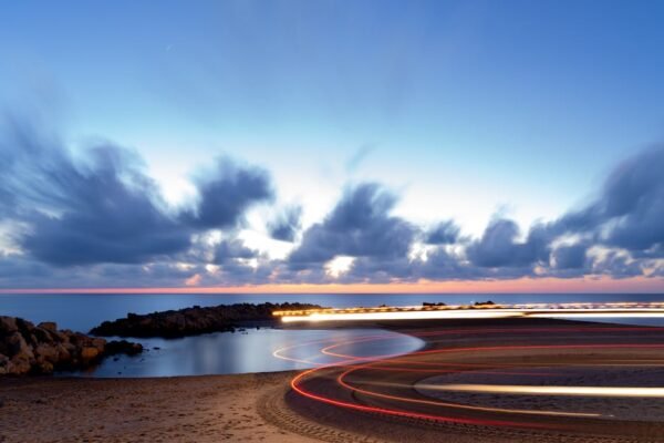 Beach Scenery - Dramatic sunrise over a tranquil Valencia beach  #29009114