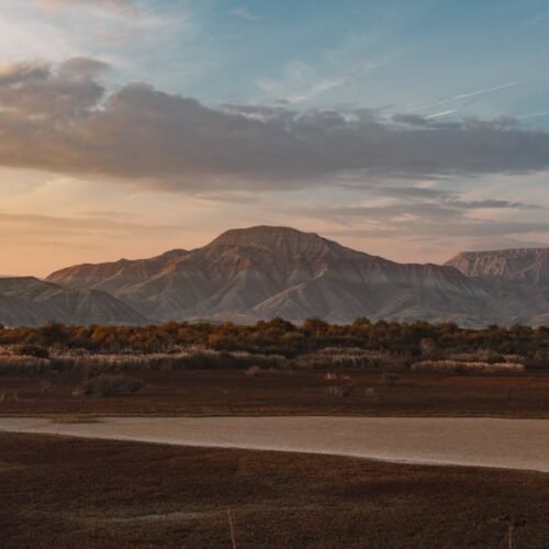 Desert Wilderness - Majestic mountain landscape at sunset near Ankar #29520860