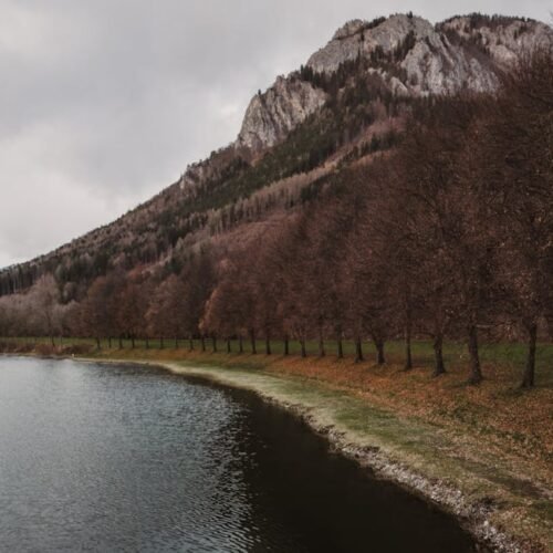 Mountain Landscapes - Serene landscape of a lake with mountainous back #29884134