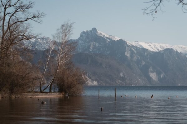 Lake Reflections - Tranquil scene of an alpine lake surrounded by s #31960527