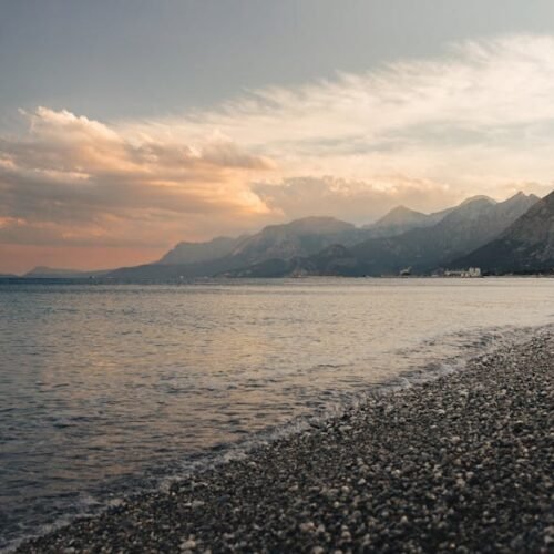 Beach Scenery - Capture of Antalya's coastline at sunset, showca #32055930