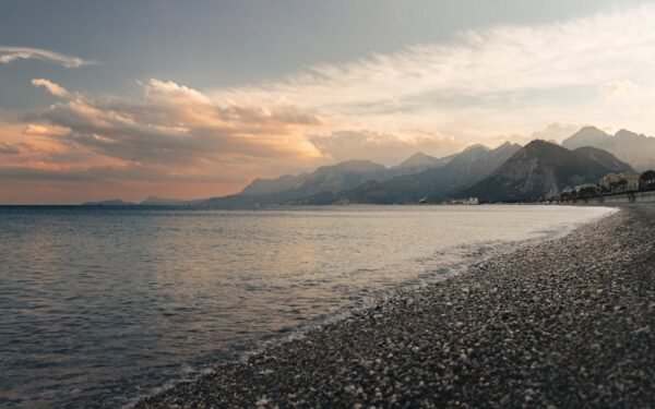 Beach Scenery - Capture of Antalya's coastline at sunset, showca #32055930