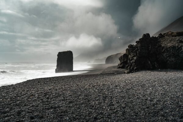 Beach Scenery - Stunning winter view of Iceland's rocky coast wi #33035781