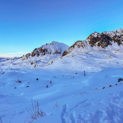 Snow Mountains - A breathtaking view of the snow-covered Alps in  #35101579