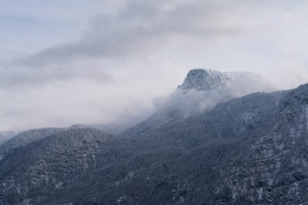 Mountain Landscapes - Tranquil alpine mountain landscape with snow and #35224240
