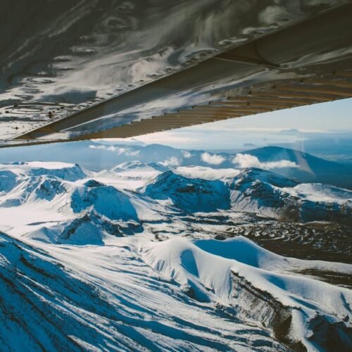 Mountain Landscapes - Stunning aerial photograph of snow-covered mount #4053561