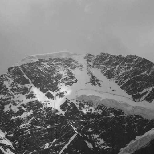 Snow Mountains - Captivating monochrome image showcasing a majest #8984149