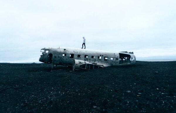 Desert Wilderness - Eerie scene of an abandoned plane wreck on Icela #919606